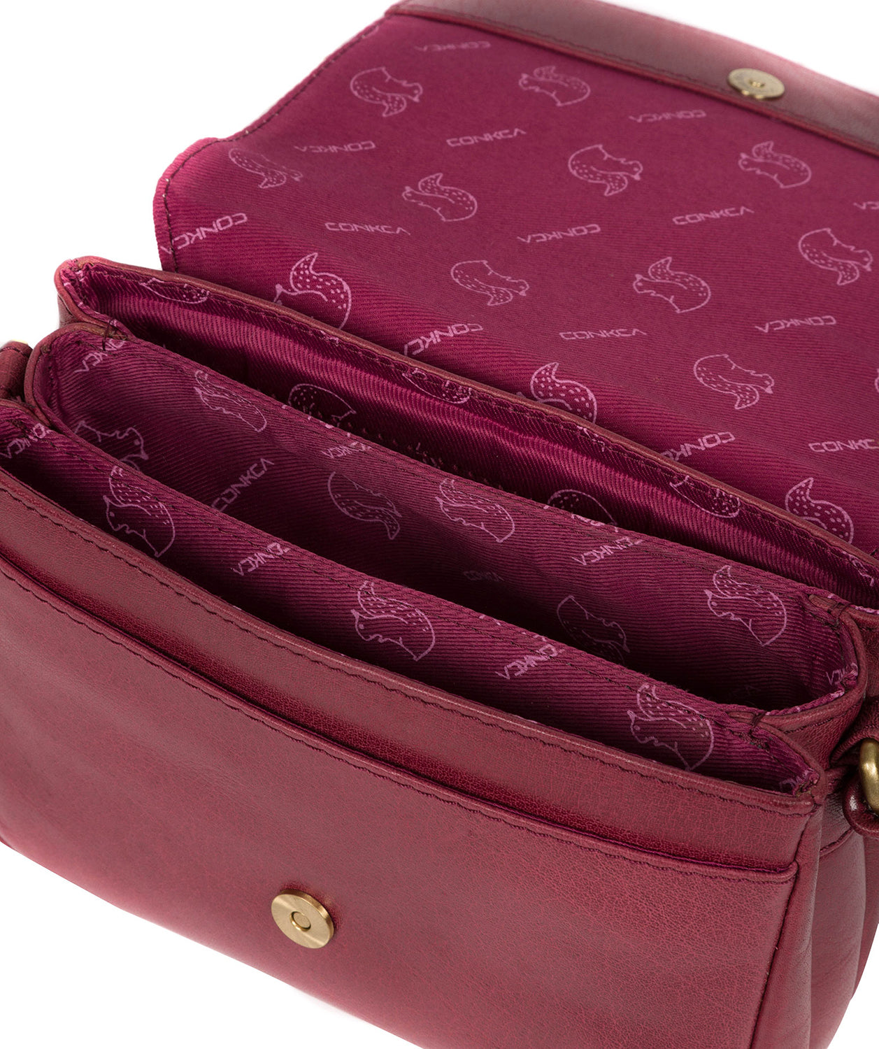 'Marta' Orchid Leather Cross Body Bag image 4