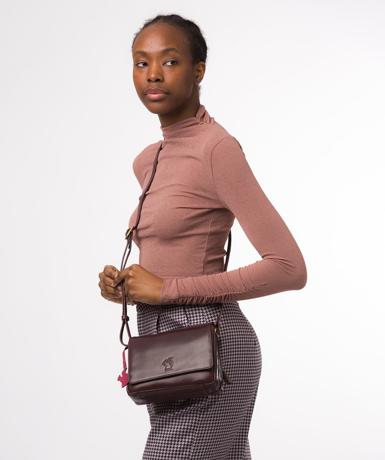 Conkca London Originals Collection #product-type#: 'Marta' Plum Leather Cross Body Bag