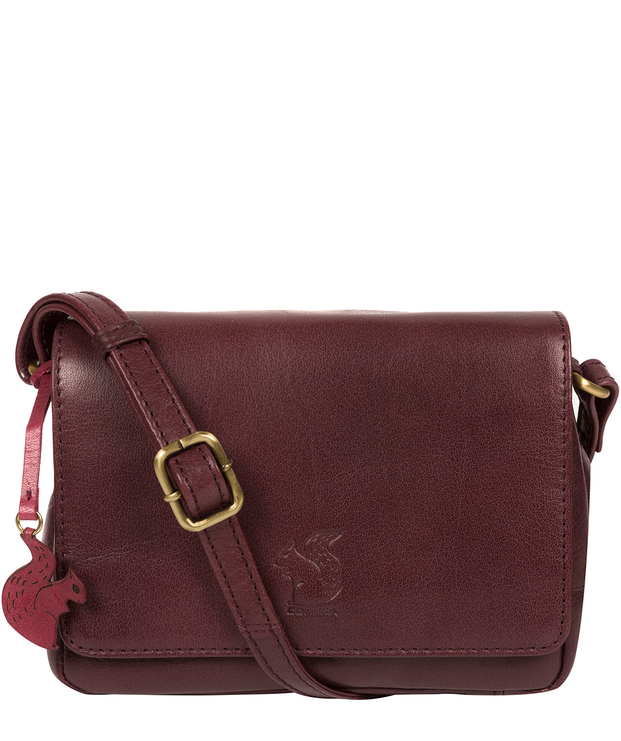 'Marta' Plum Leather Cross Body Bag image 1