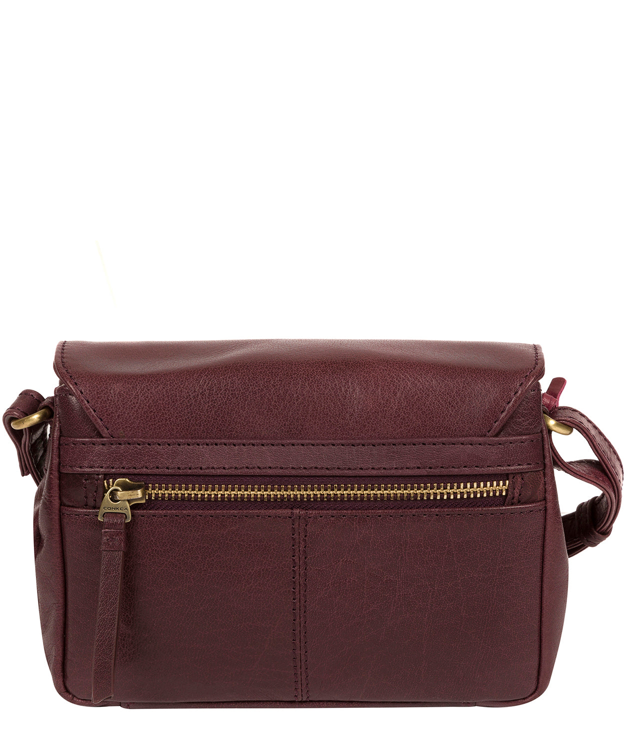 'Marta' Plum Leather Cross Body Bag image 3
