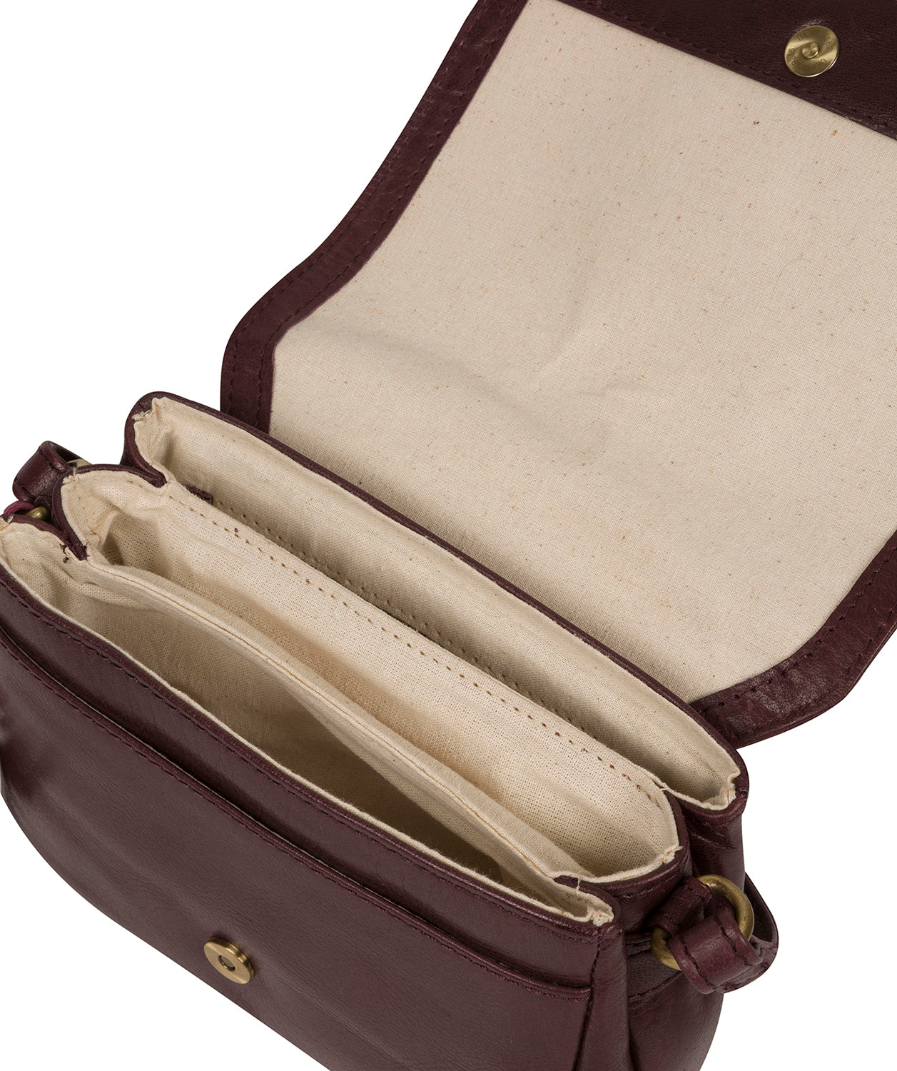 'Marta' Plum Leather Cross Body Bag image 4