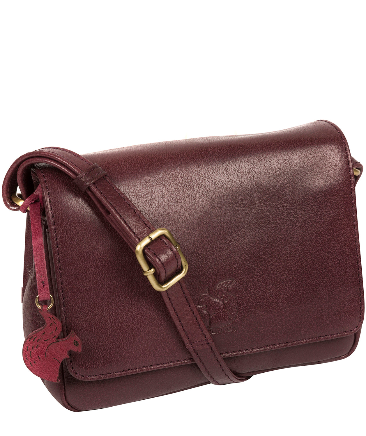 'Marta' Plum Leather Cross Body Bag image 5