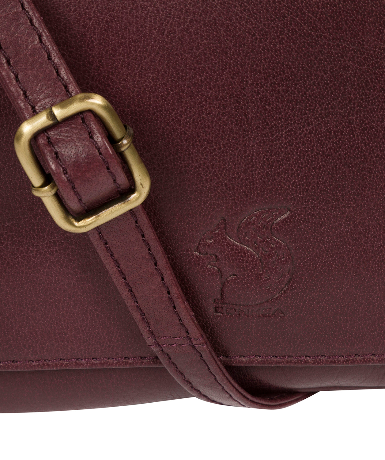 'Marta' Plum Leather Cross Body Bag image 6