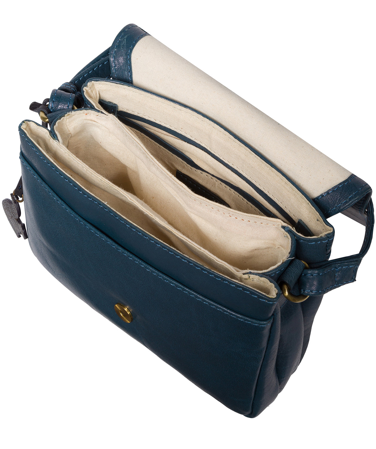 'Marta' Snorkel Blue Leather Cross Body Bag