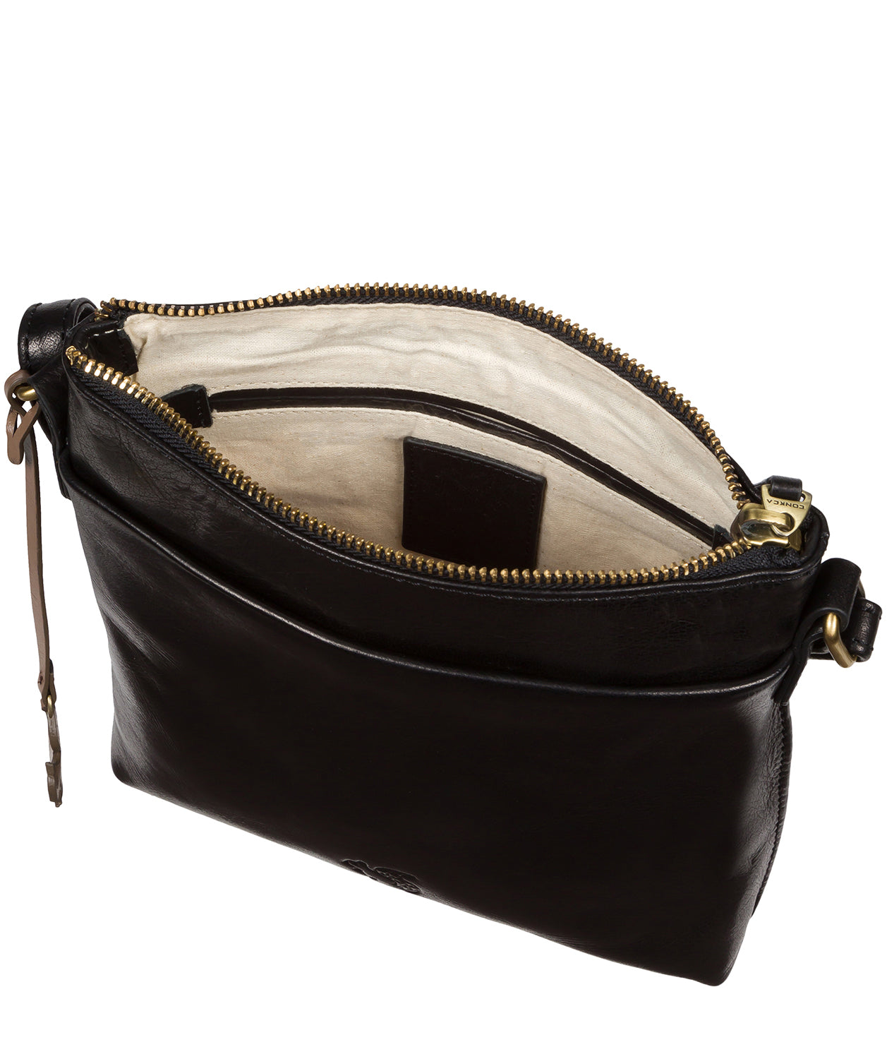 'Nikita' Black Leather Cross Body Bag