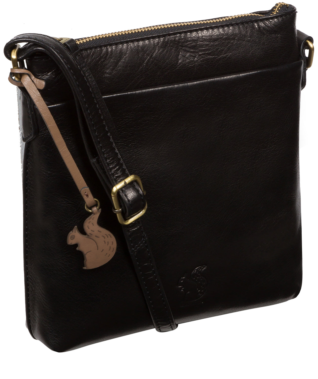 'Nikita' Black Leather Cross Body Bag