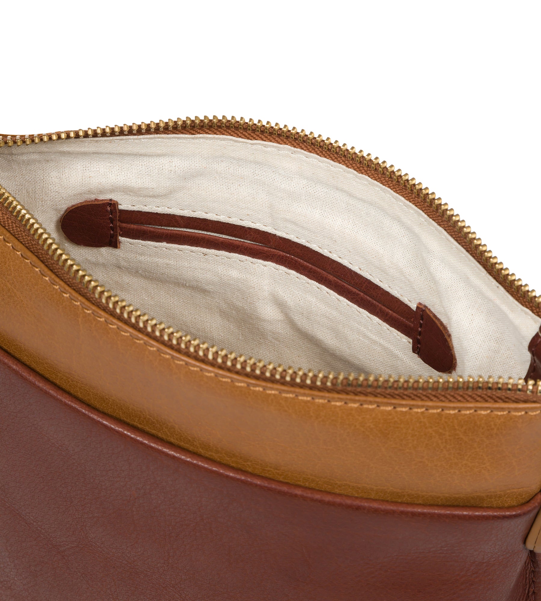 'Nikita' Conker Brown & Dark Tan Leather Cross Body Bag