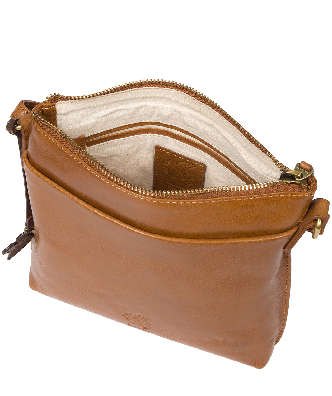 'Nikita' Dark Tan Leather Cross Body Bag