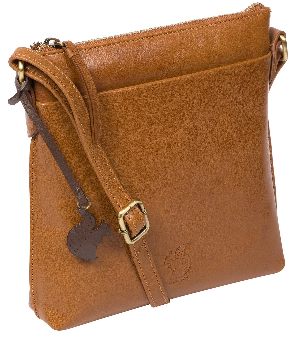 'Nikita' Dark Tan Leather Cross Body Bag