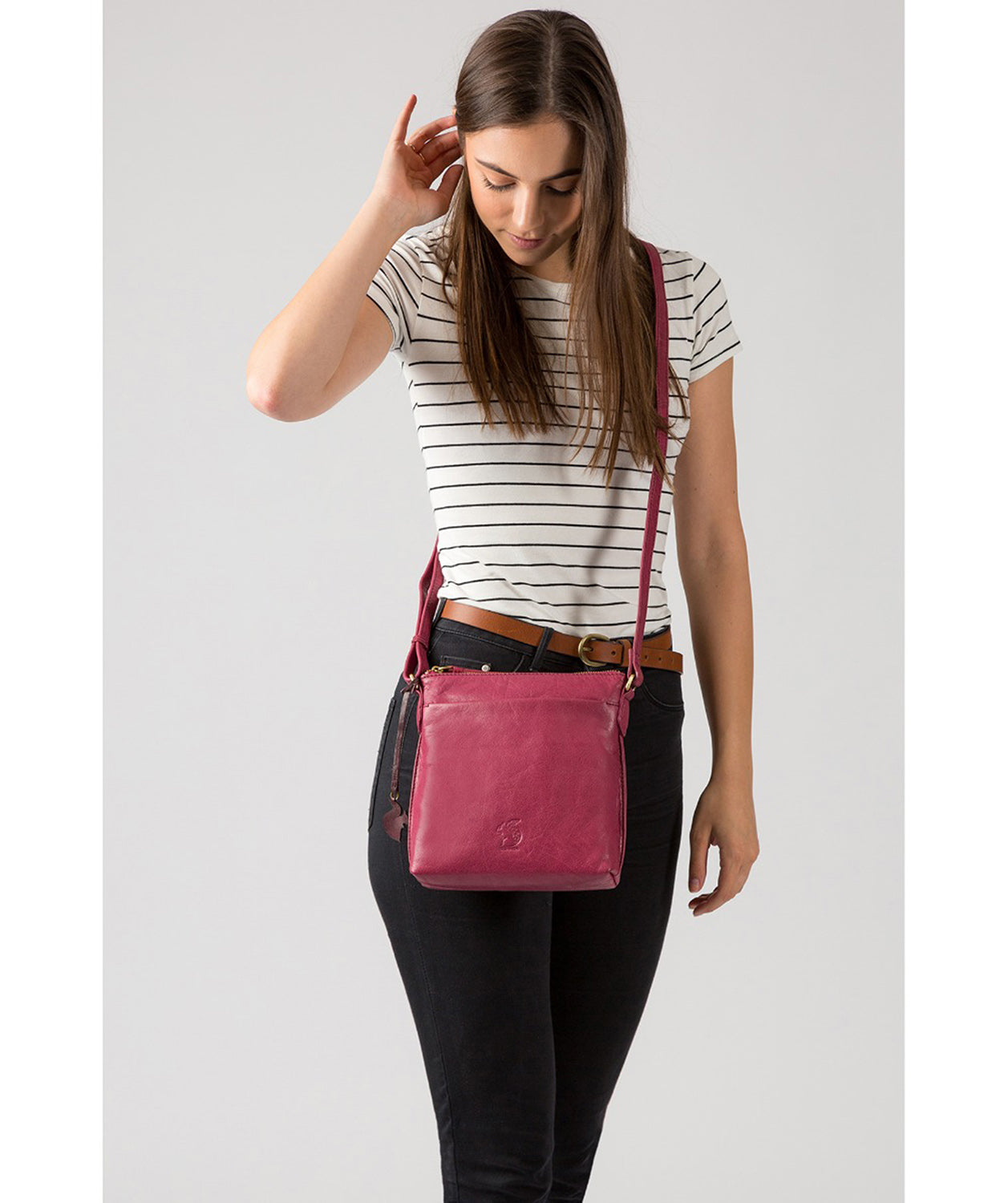 'Nikita' Orchid Leather Cross Body Bag Pure Luxuries London