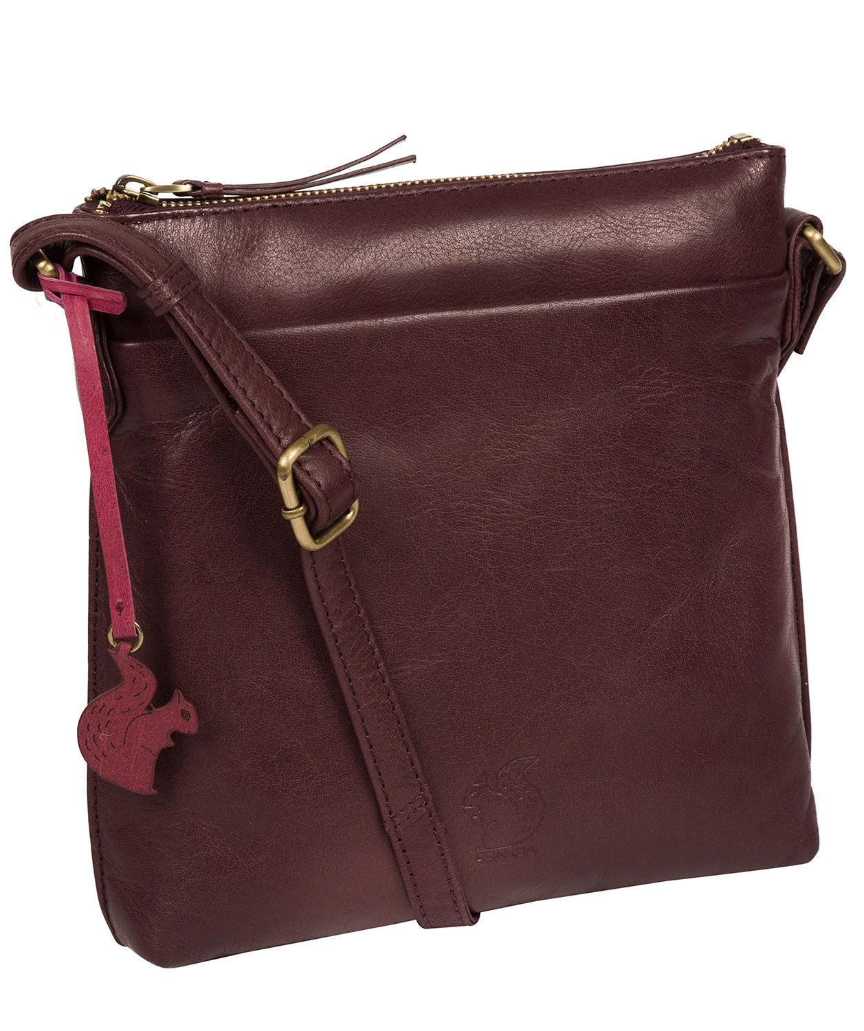 'Nikita' Plum Leather Cross Body Bag image 5