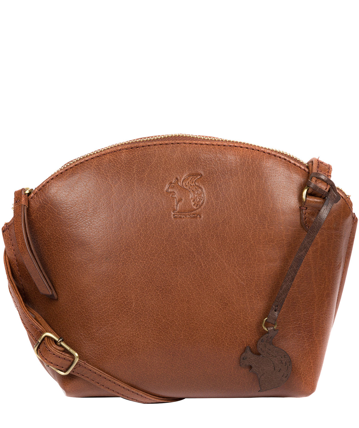'Wym' Conker Brown Leather Cross Body Bag image 1