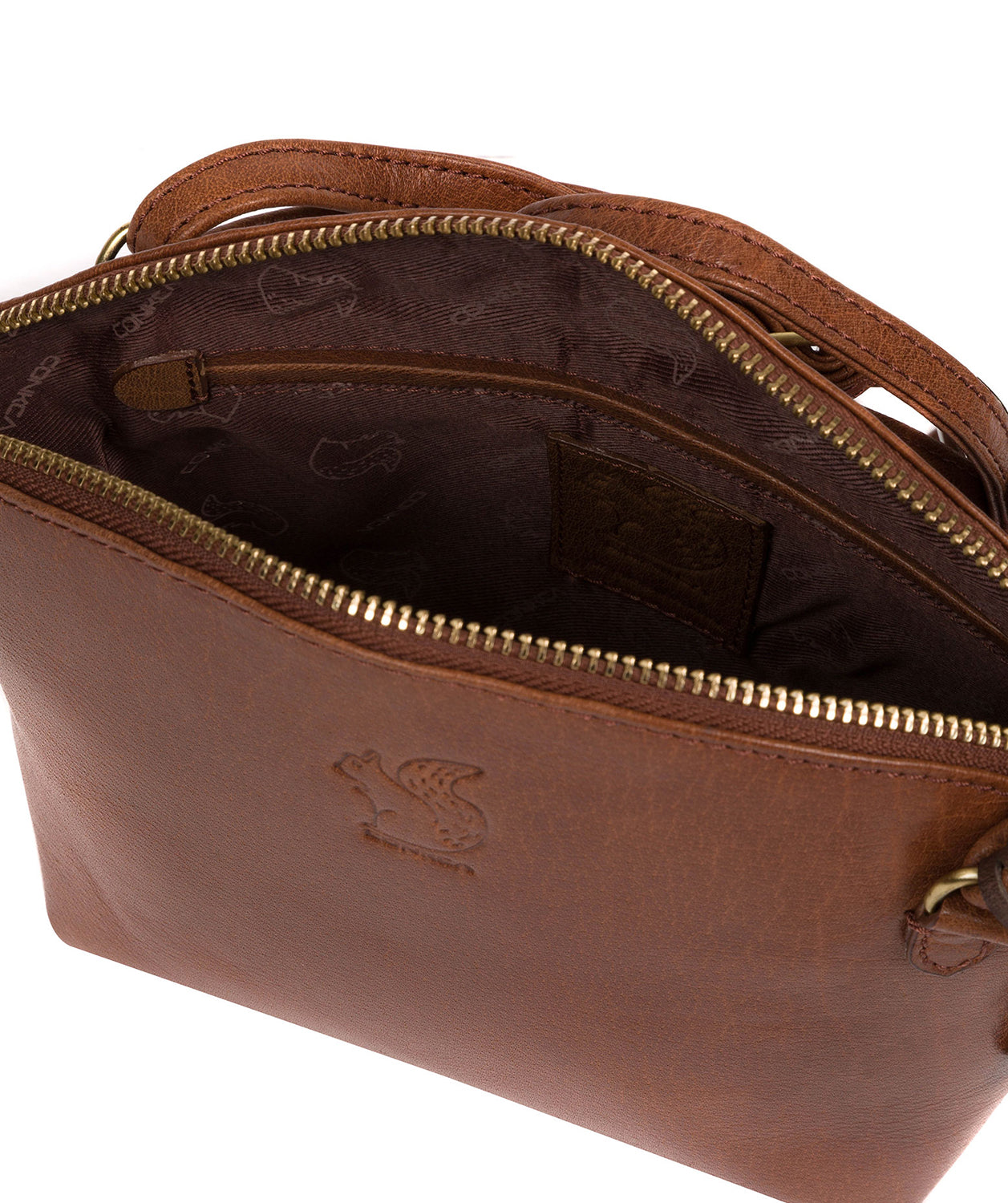 'Wym' Conker Brown Leather Cross Body Bag image 5