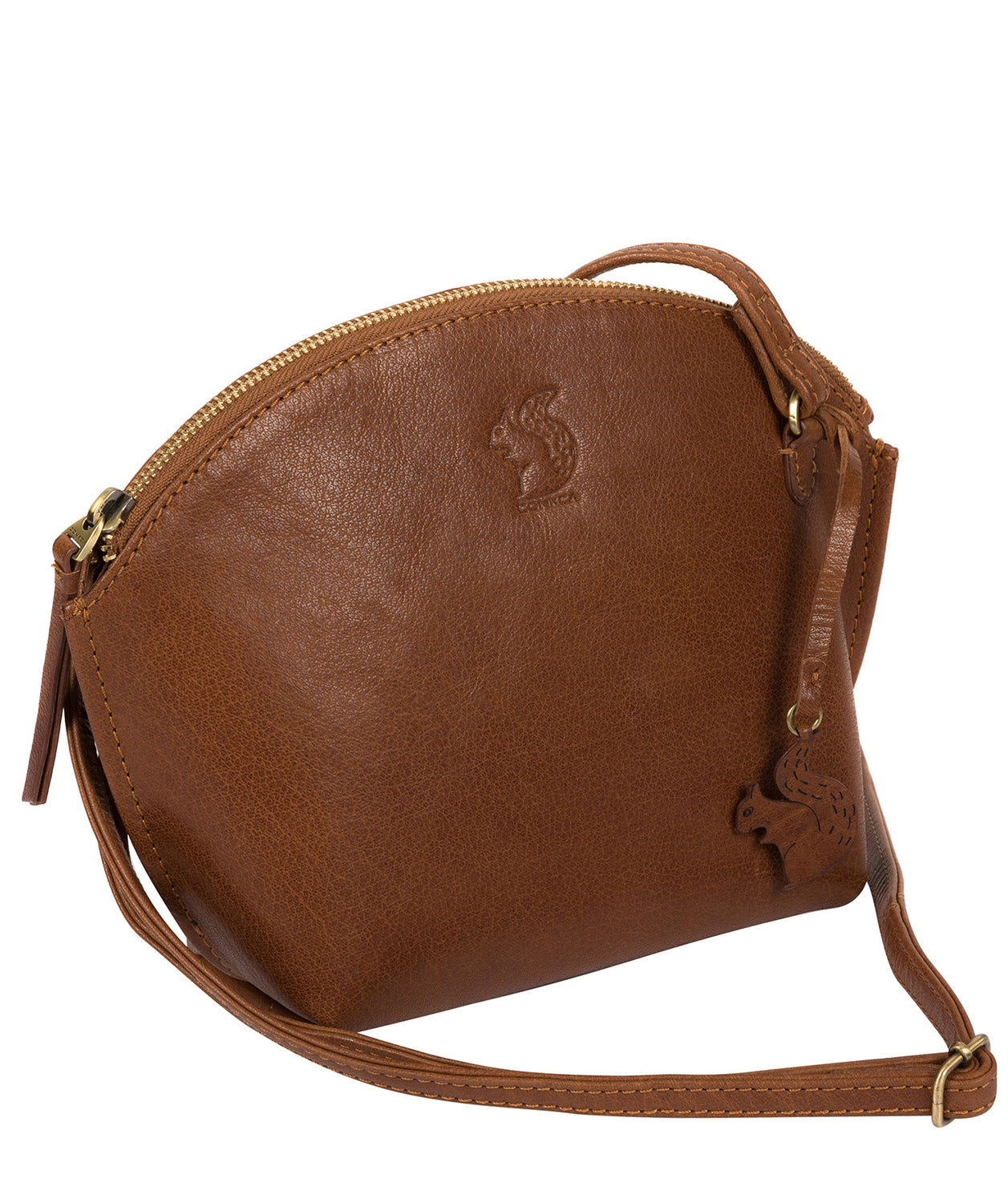 'Wym' Dark Tan Leather Cross Body Bag Pure Luxuries London