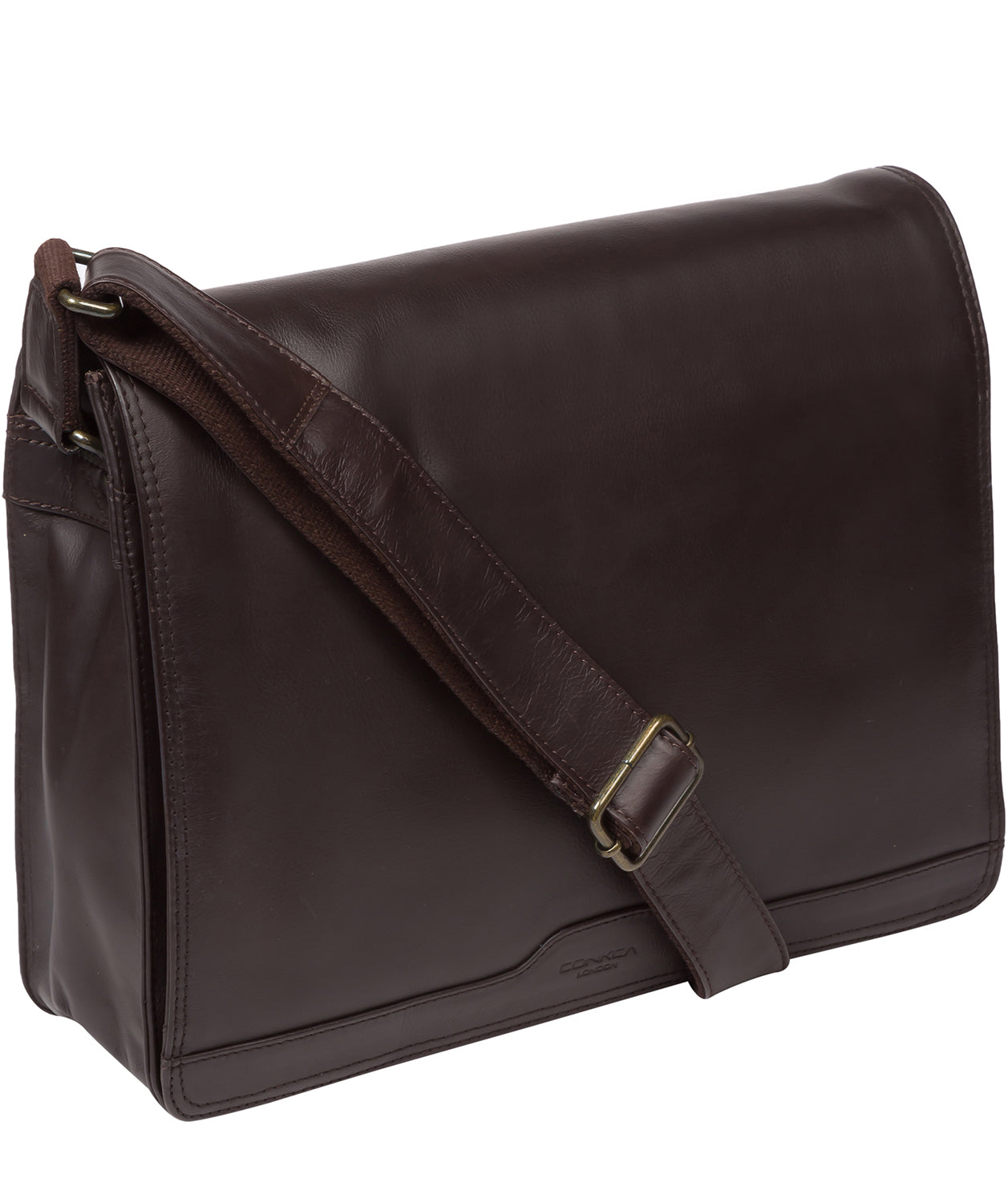 'Zico' Dark Brown Leather Messenger Bag