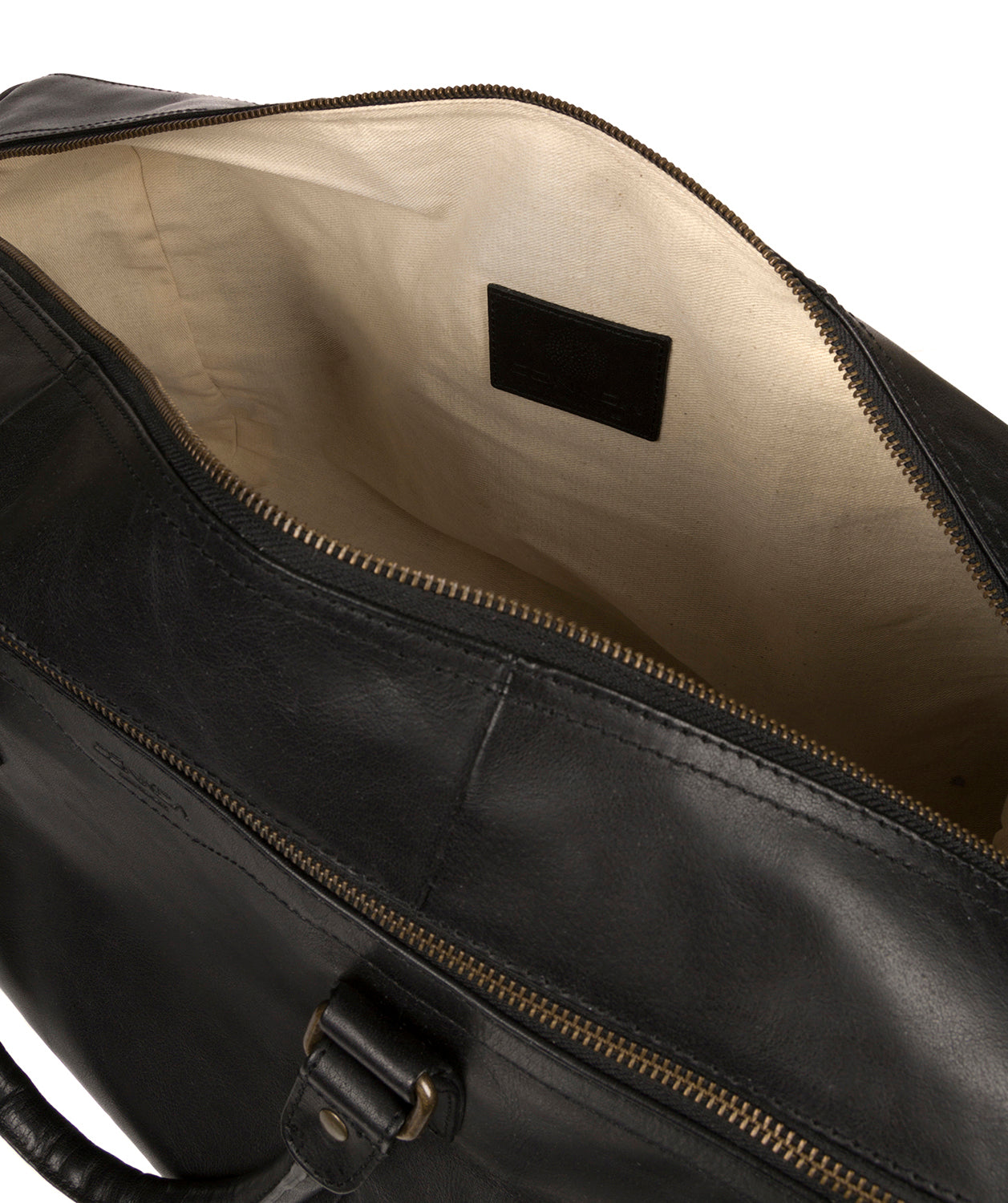 'Edu' Black Leather Holdall image 4