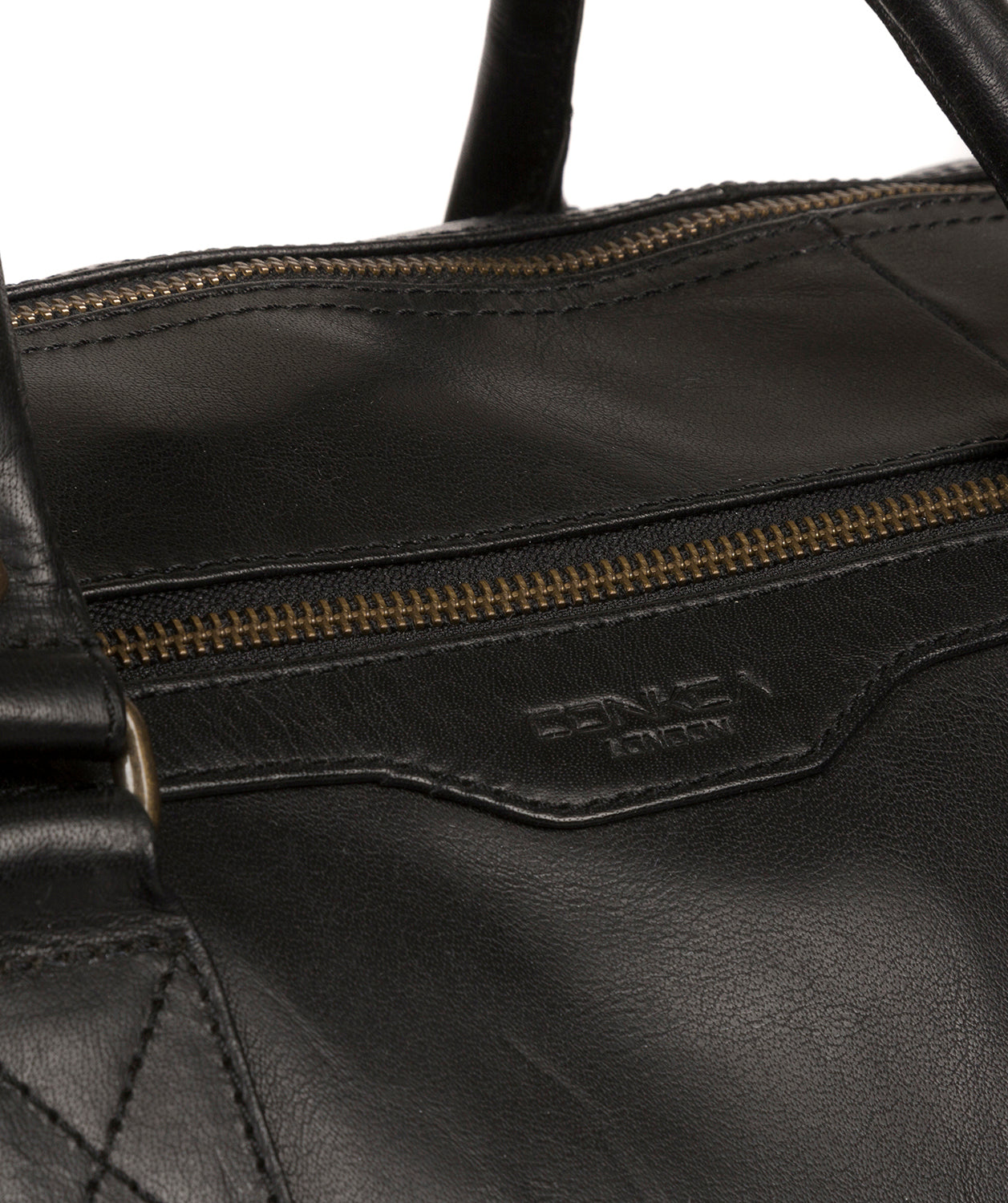 'Edu' Black Leather Holdall image 6