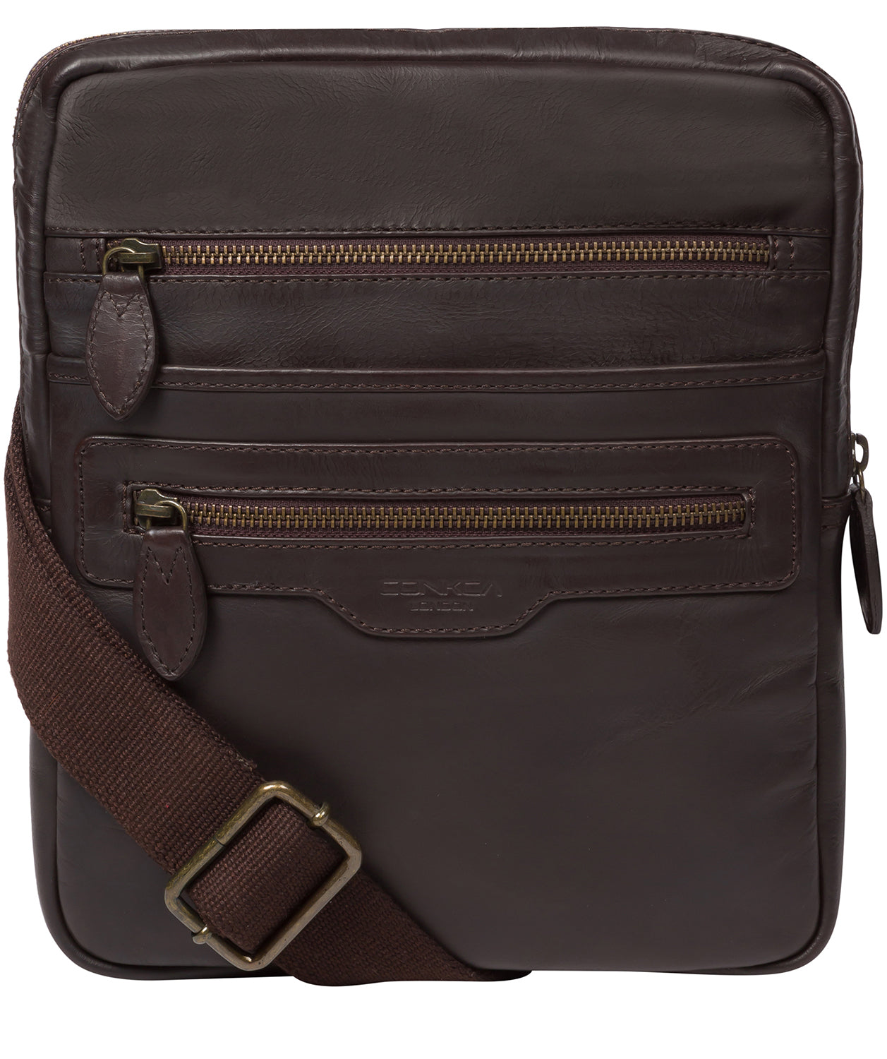 'Jairzinho' Dark Brown Leather Cross Body Bag