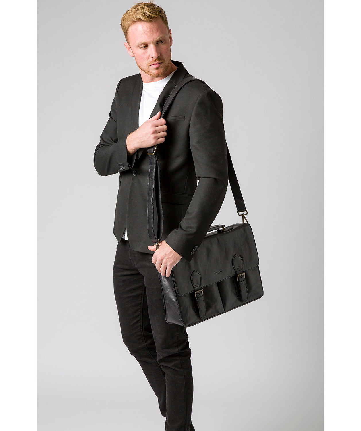 'Scolari' Black Leather Briefcase image 2