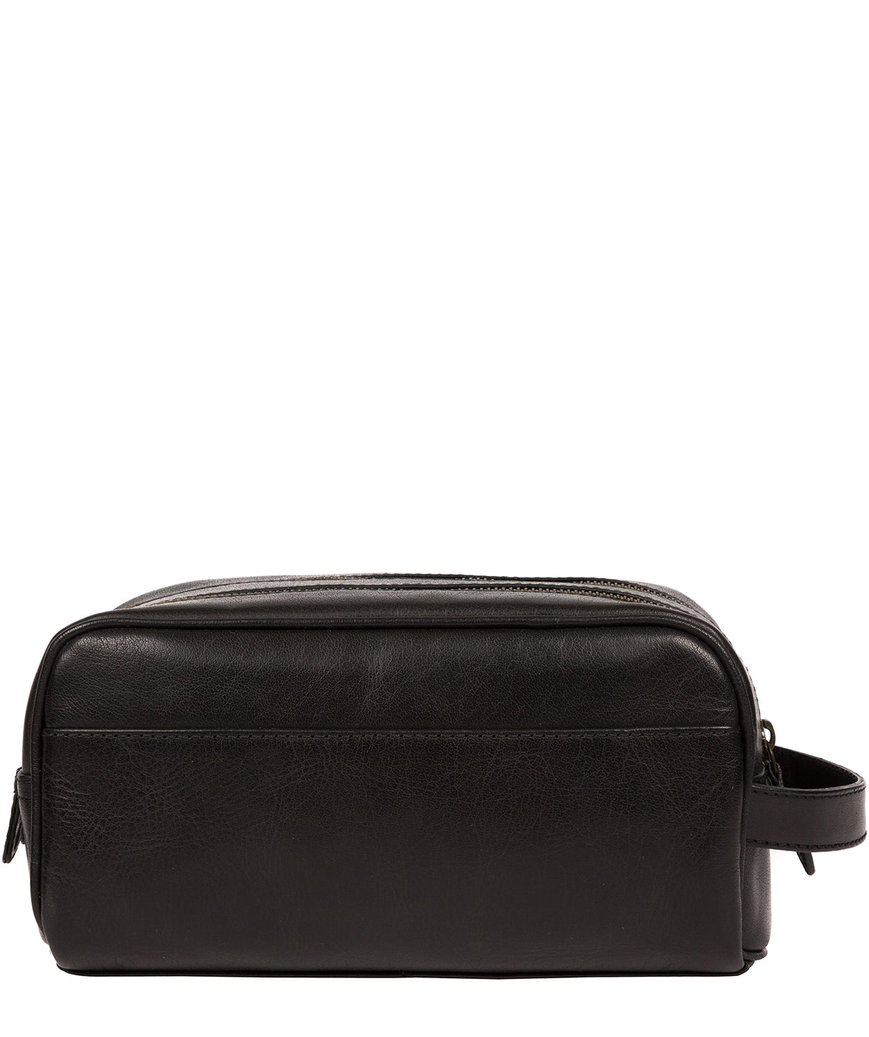 'Alberto' Black Leather Washbag image 3