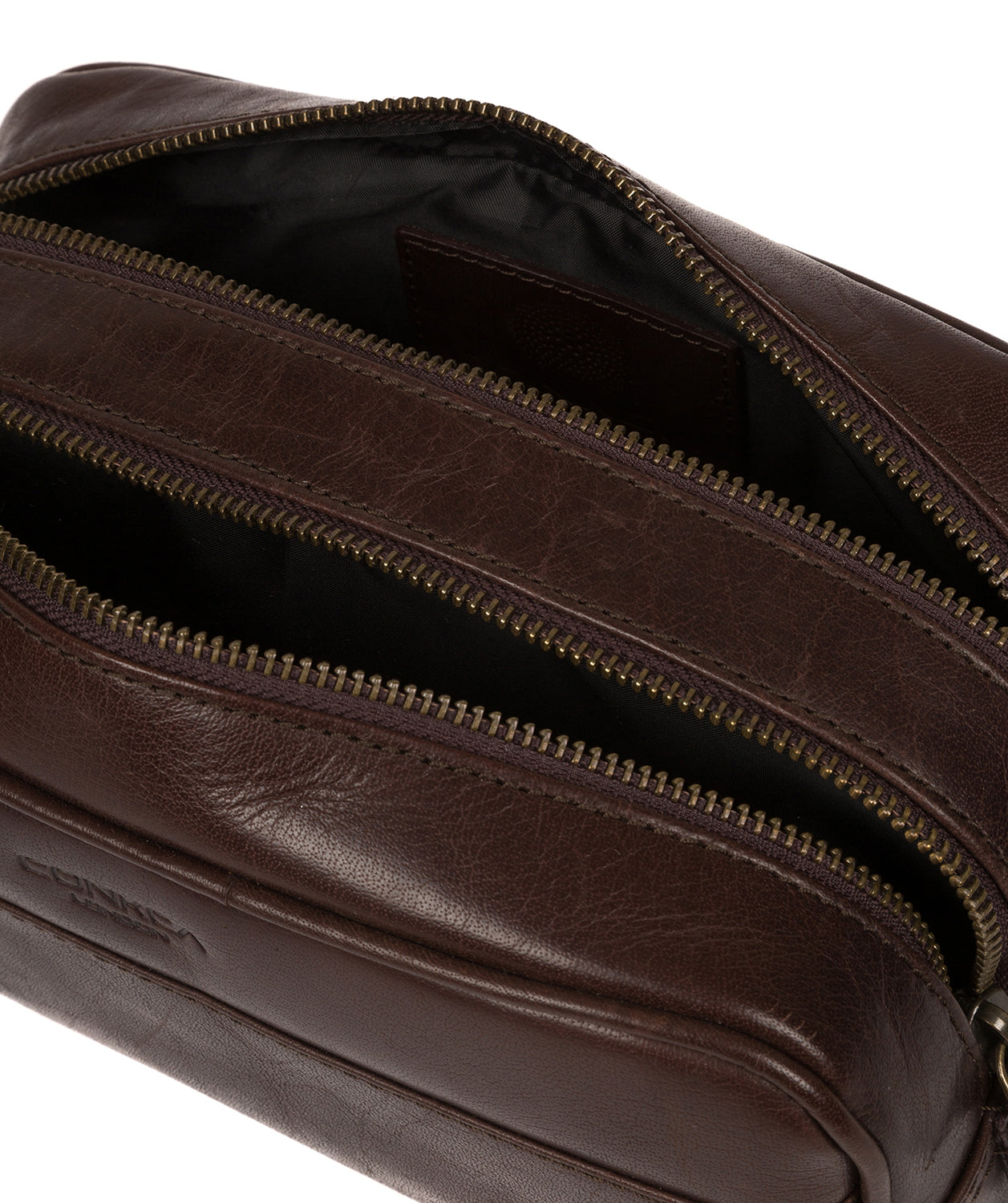 'Alberto' Dark Brown Leather Washbag image 4