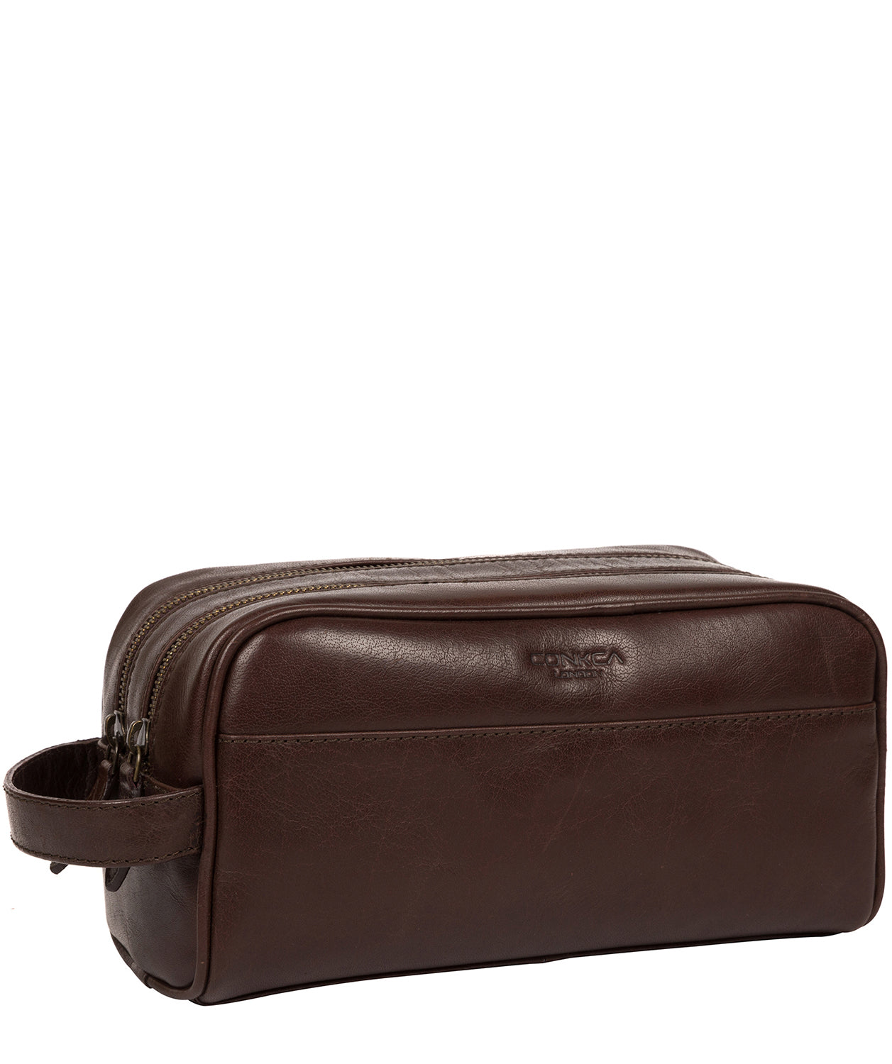 'Alberto' Dark Brown Leather Washbag image 5