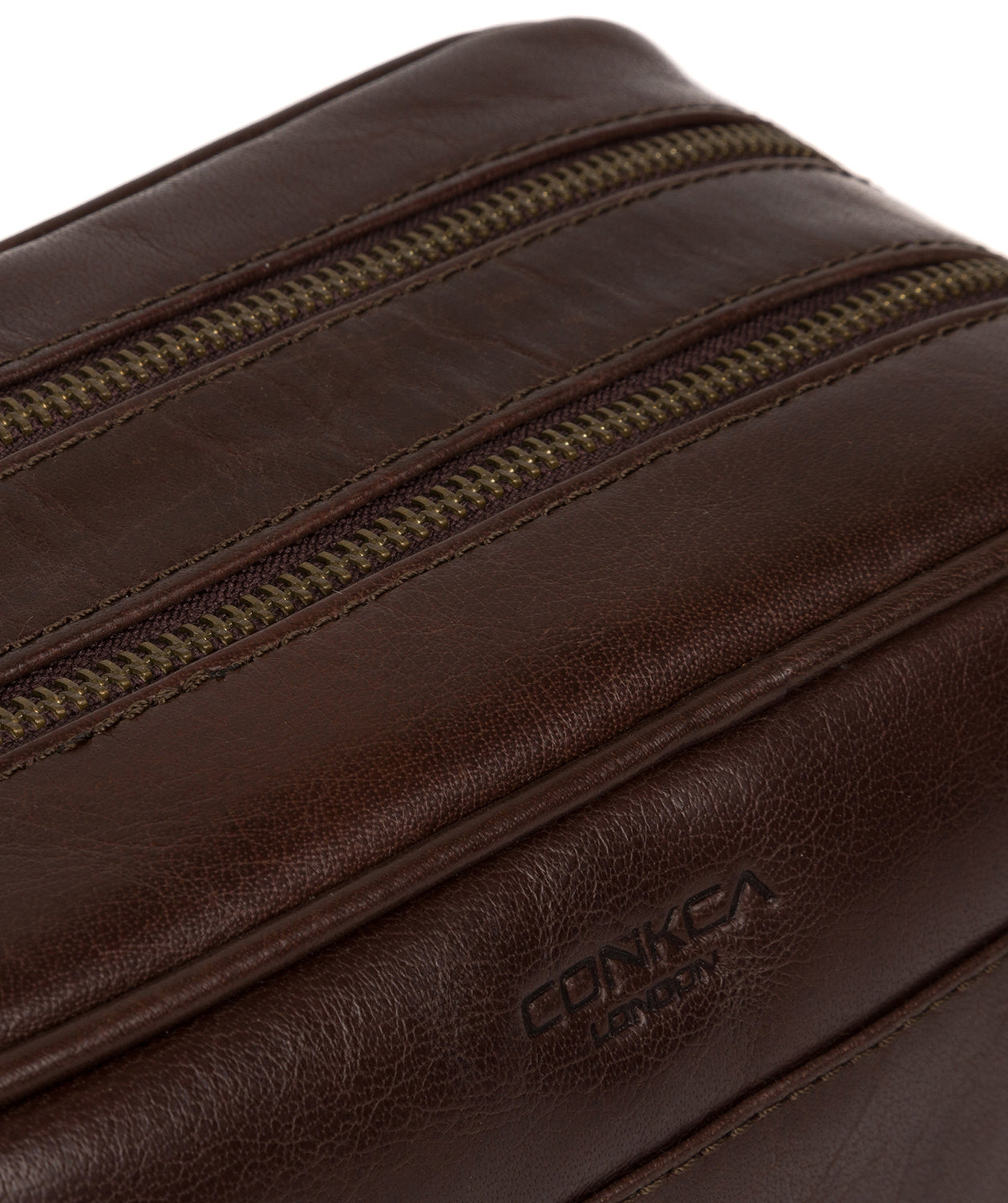 'Alberto' Dark Brown Leather Washbag image 6