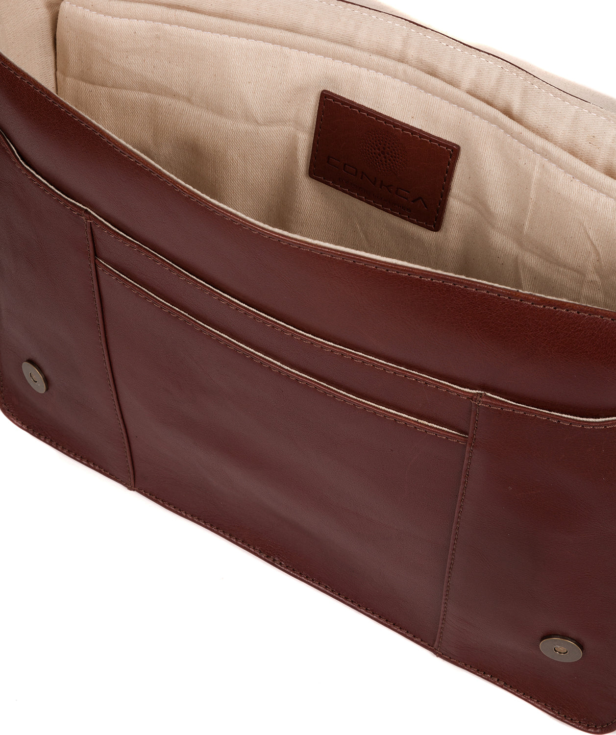 'Zagallo' Conker Brown Leather Messenger Bag