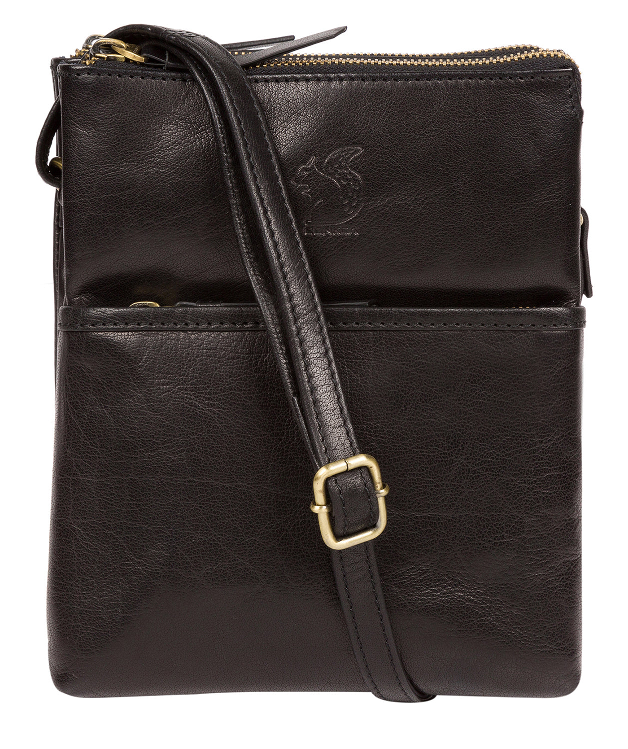 'Fernandez' Black Leather Cross Body Bag