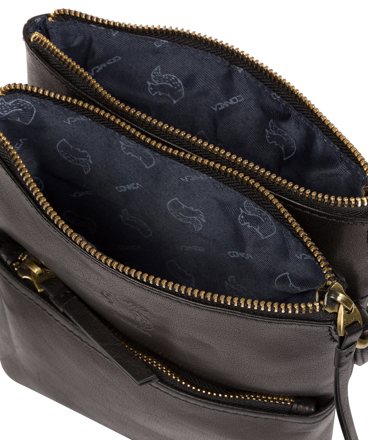 'Fernandez' Black Leather Cross Body Bag