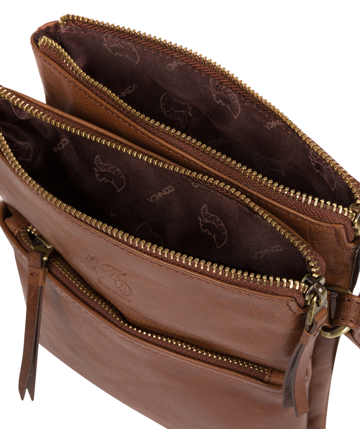 'Fernandez' Conker Brown Leather Cross Body Bag