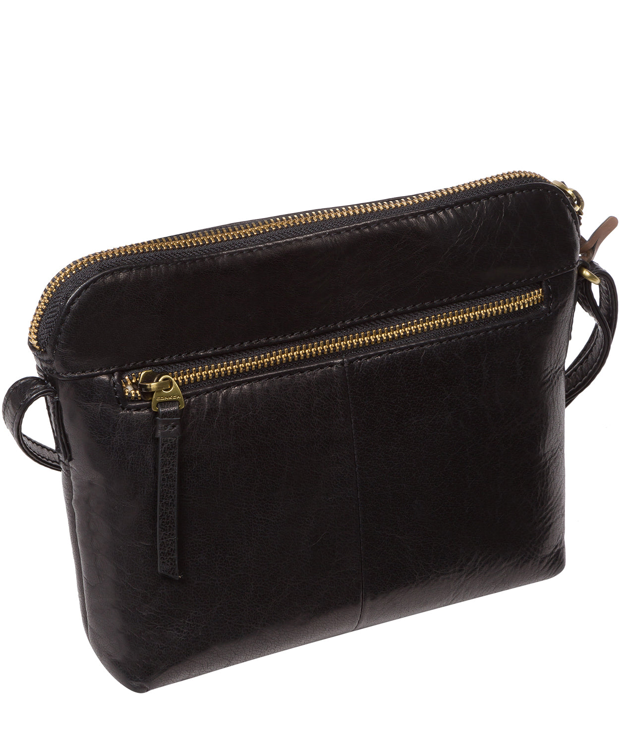 'Frida' Black Leather Cross Body Bag