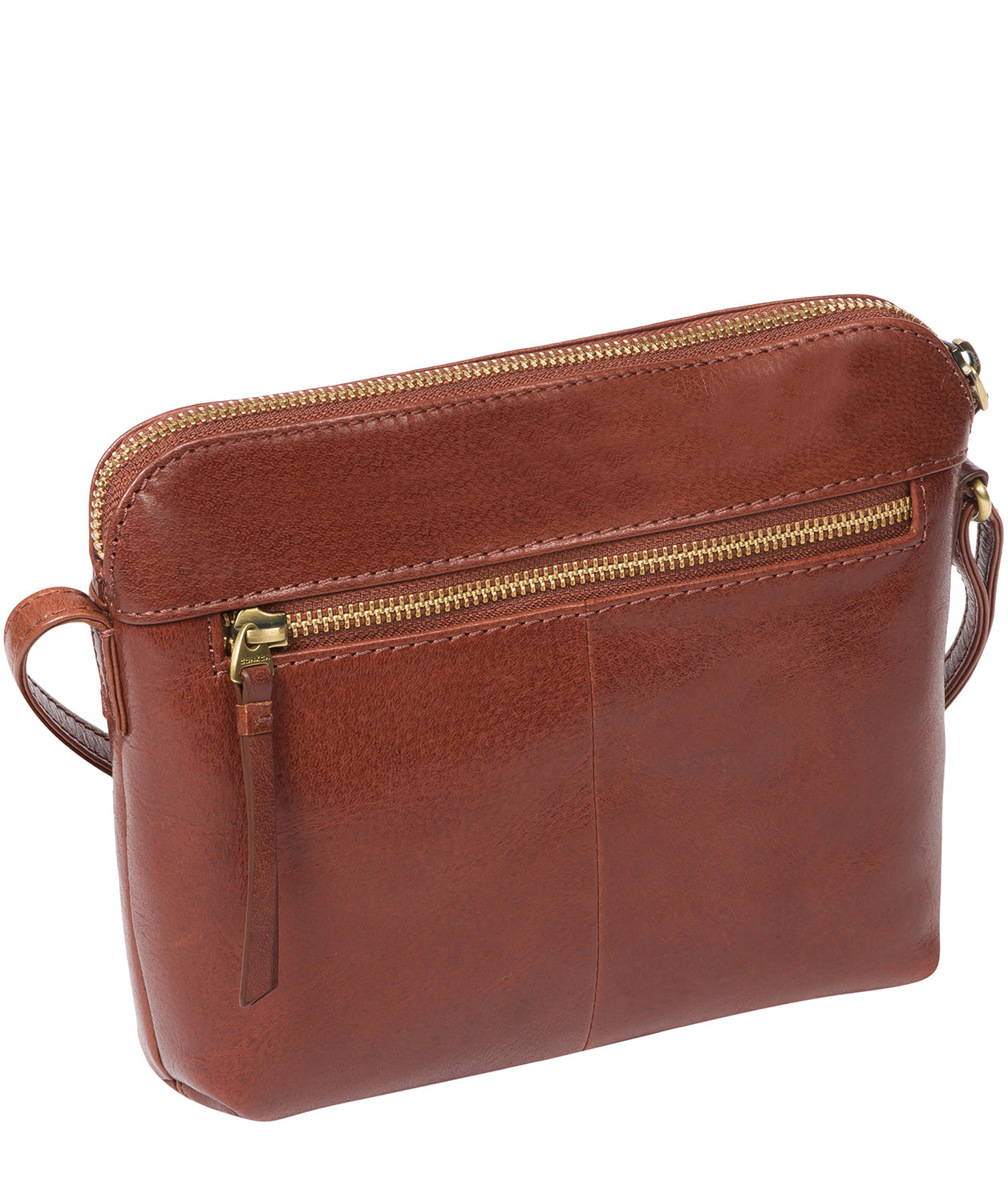 'Frida' Conker Brown Leather Cross Body Bag