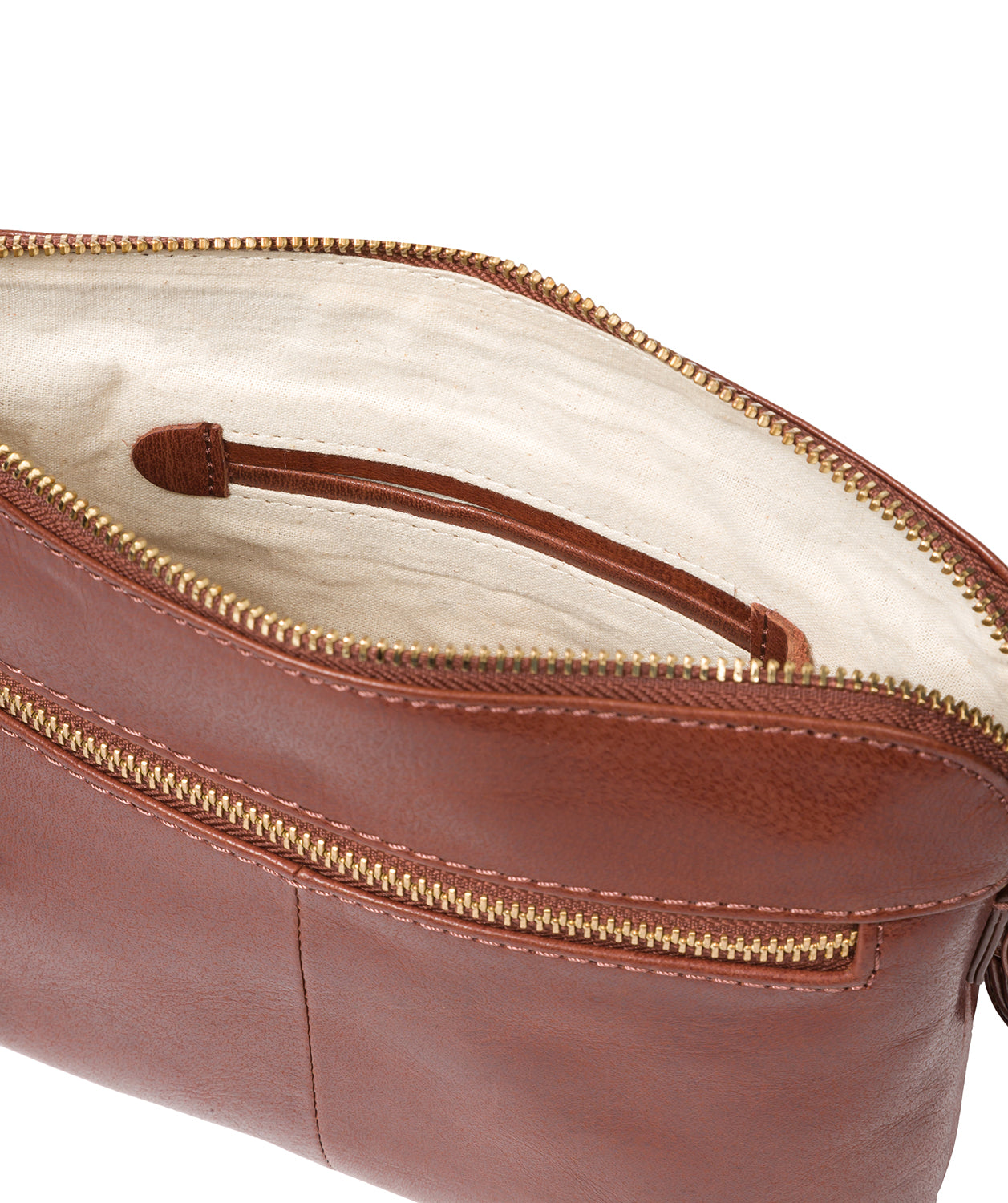 'Frida' Conker Brown Leather Cross Body Bag