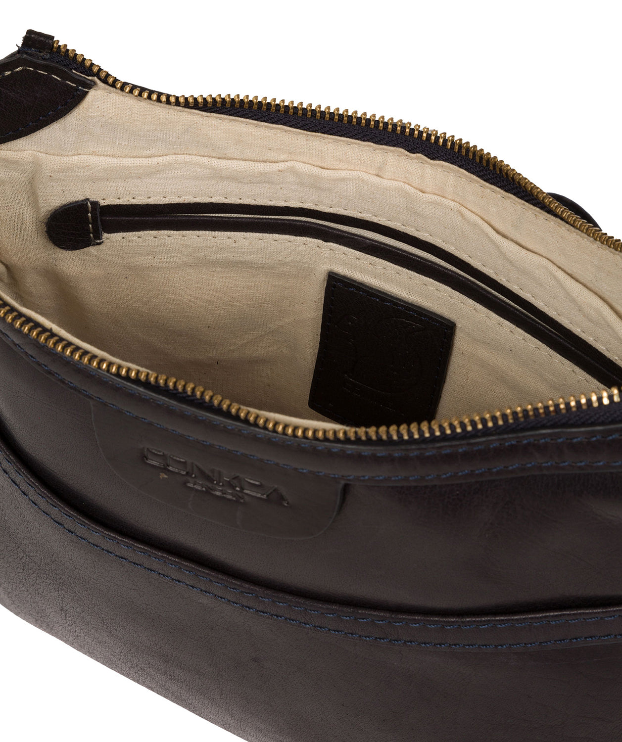 'Tamara' Navy Leather Cross Body Bag image 4