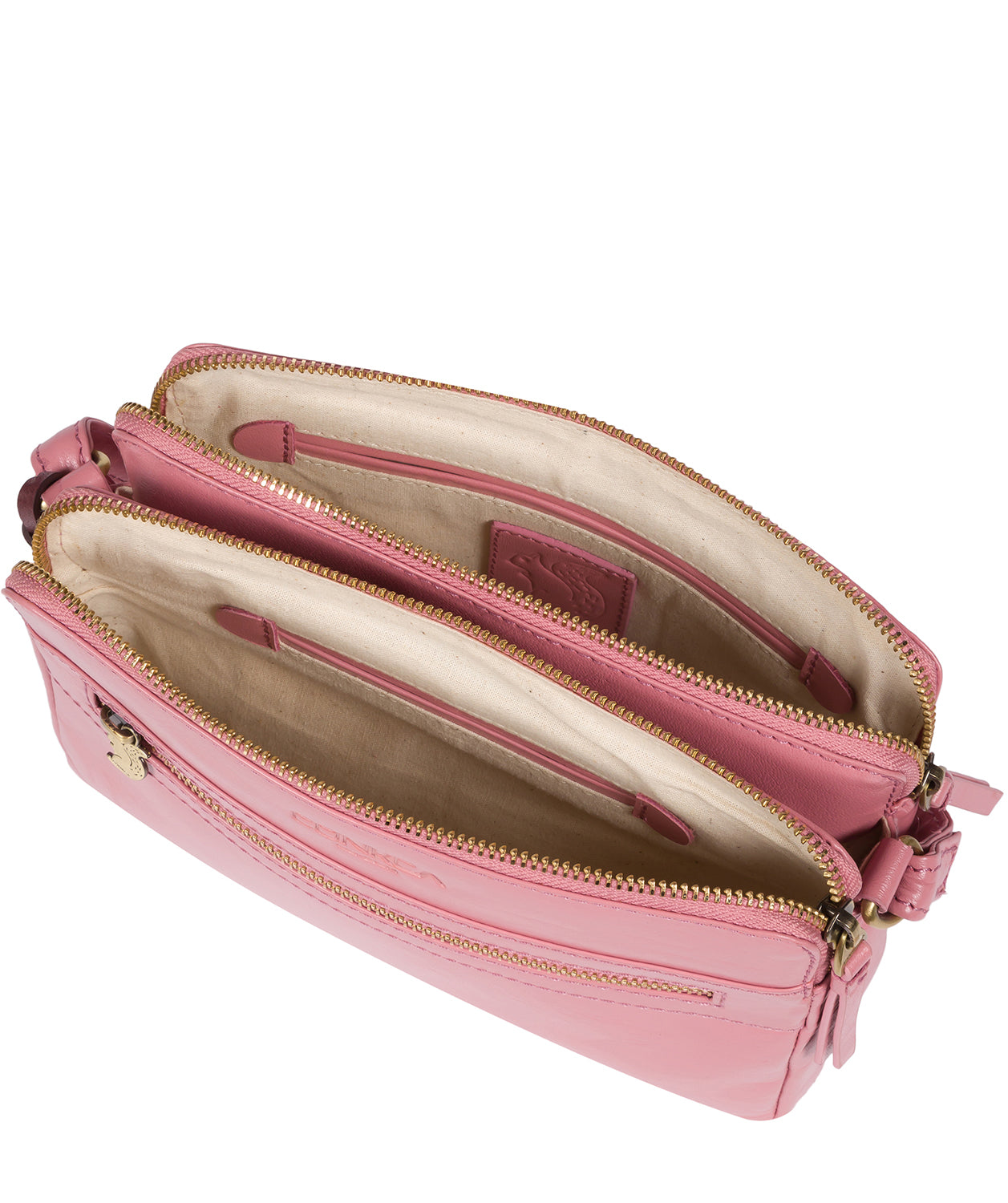 'Drew' Blush Leather Cross Body Bag