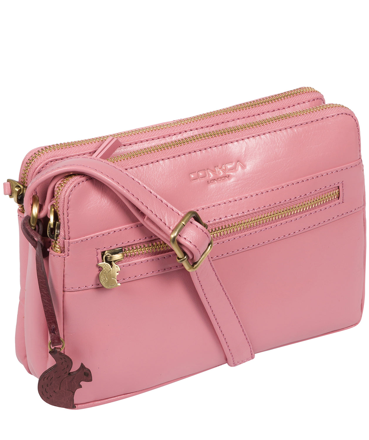 'Drew' Blush Leather Cross Body Bag
