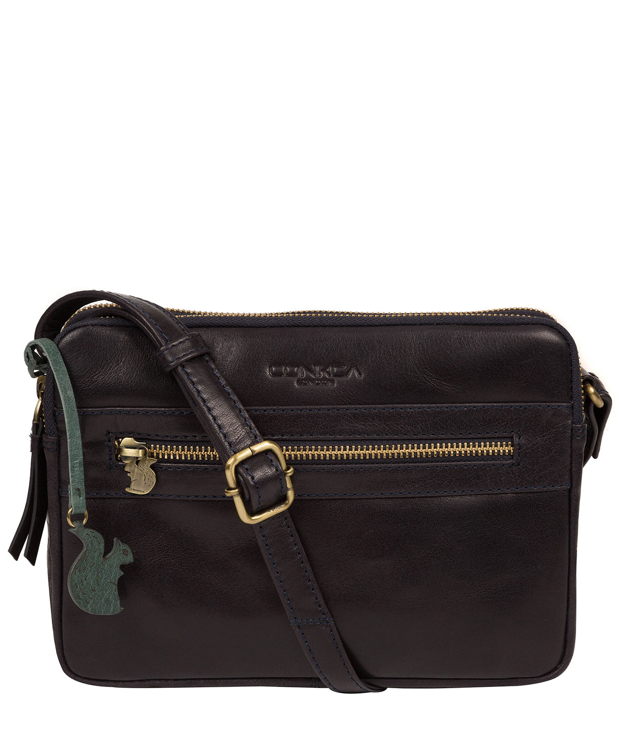 'Drew' Navy Leather Cross Body Bag image 1