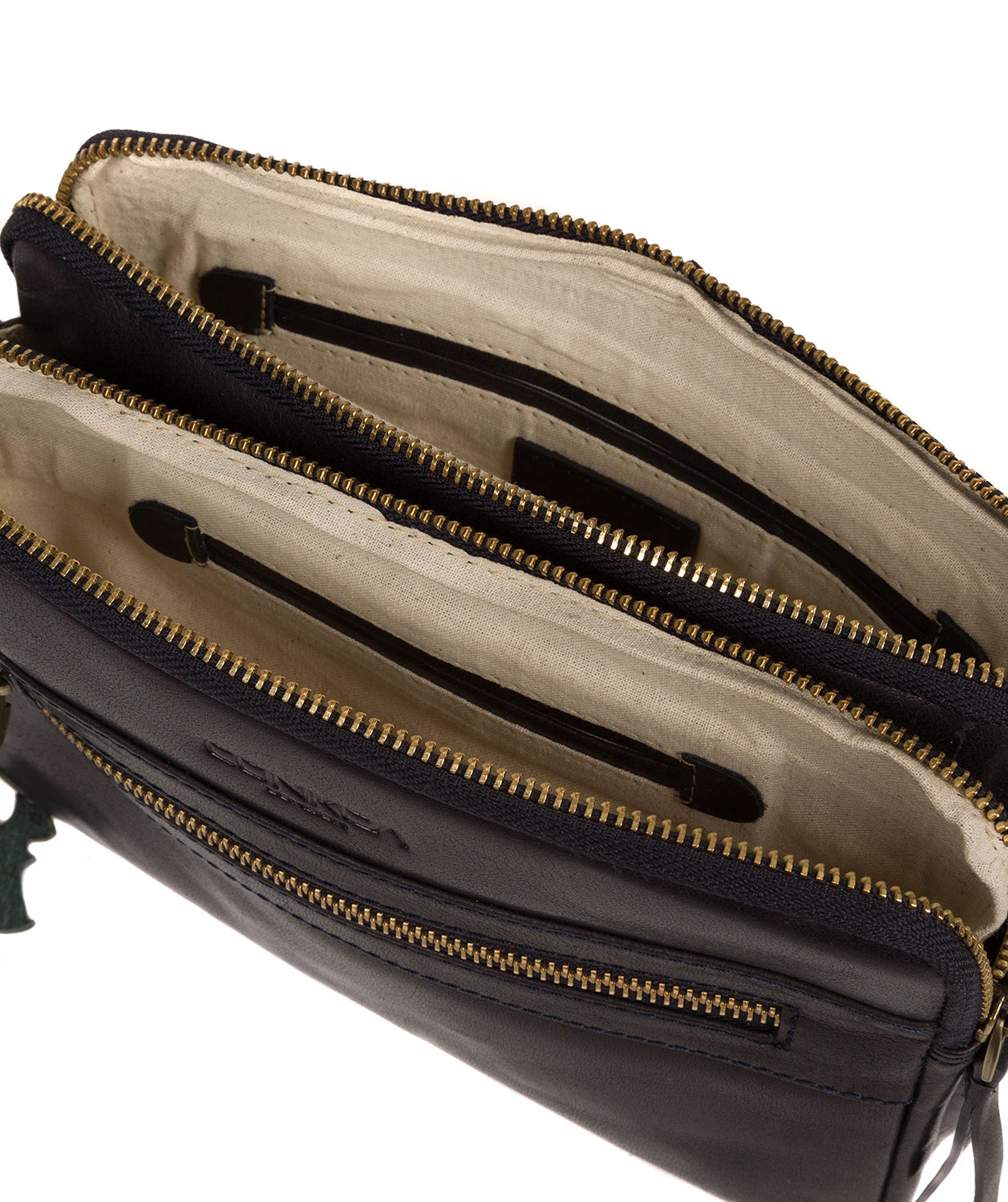 'Drew' Navy Leather Cross Body Bag Pure Luxuries London