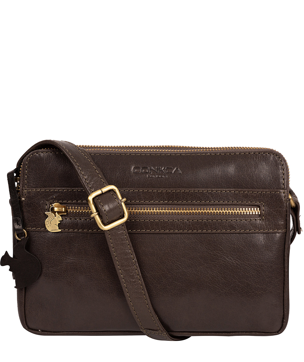 'Drew' Sate Leather Cross Body Bag