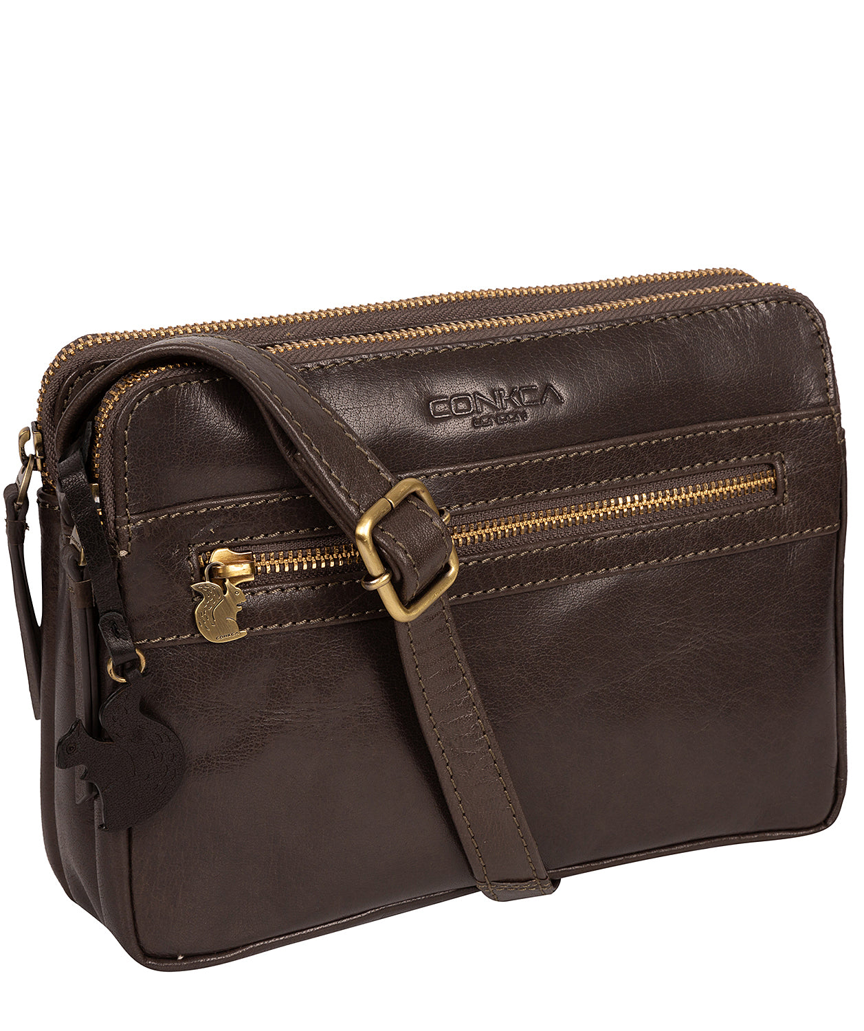 'Drew' Sate Leather Cross Body Bag