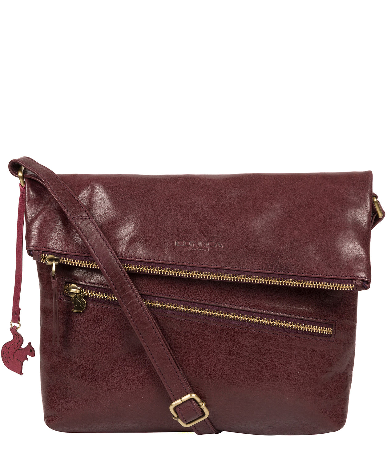 'Marina' Plum Leather Shoulder Bag image 1