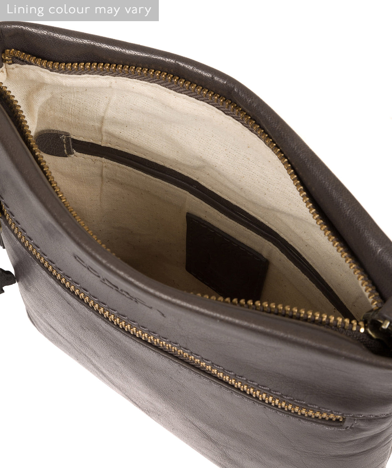 'Yayoi' Slate Leather Cross Body Bag Pure Luxuries London