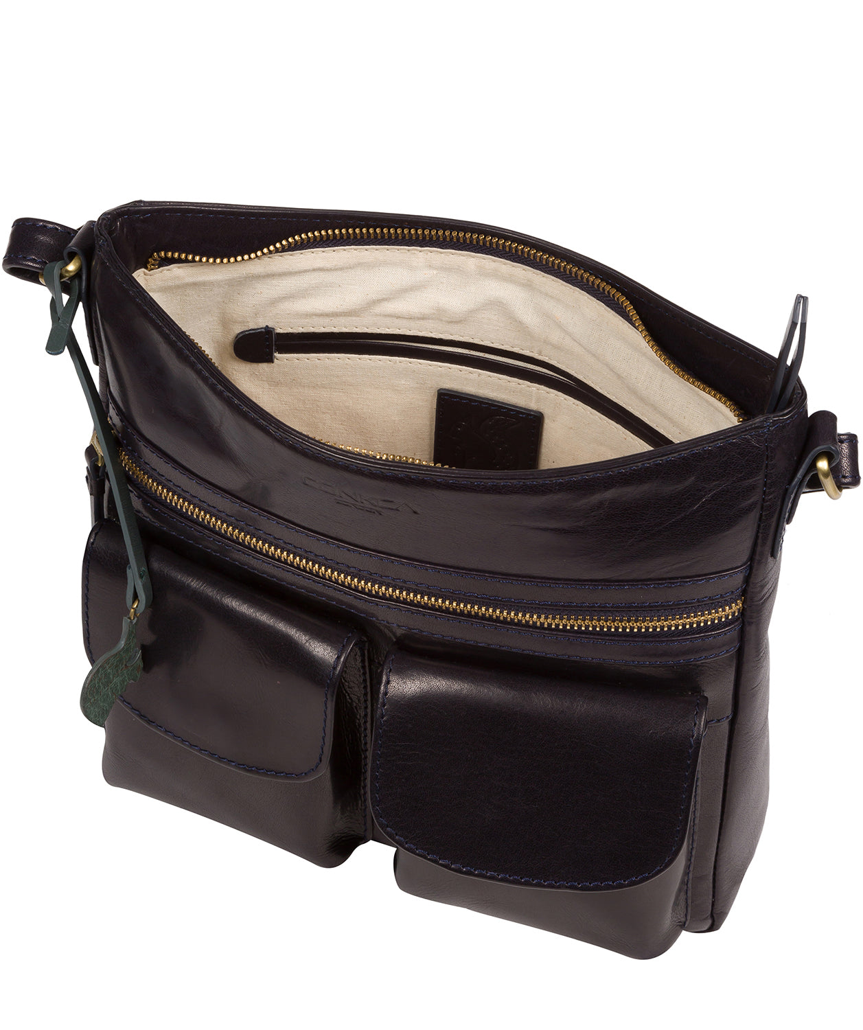 'Bon' Navy Leather Cross Body Bag