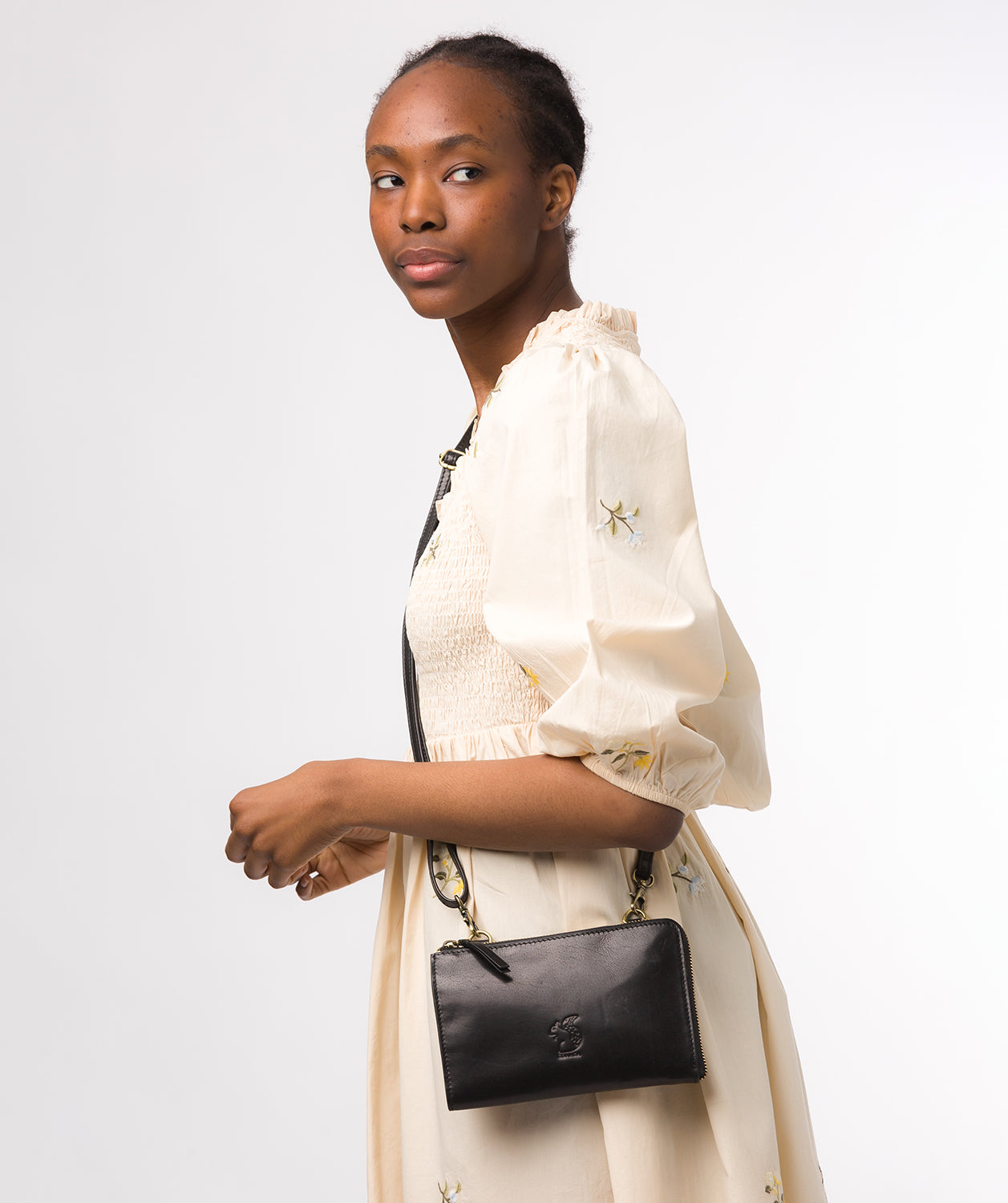 Conkca London Originals Collection #product-type#: 'Senga' Black Leather Cross Body Clutch Bag