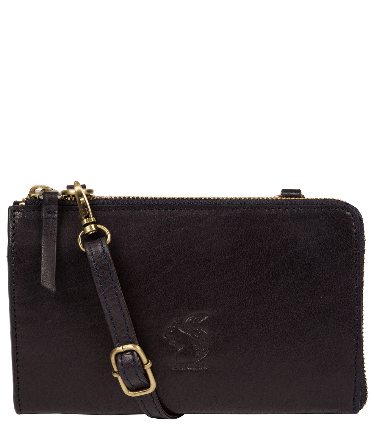 'Senga' Navy Leather Clutch Bag image 1