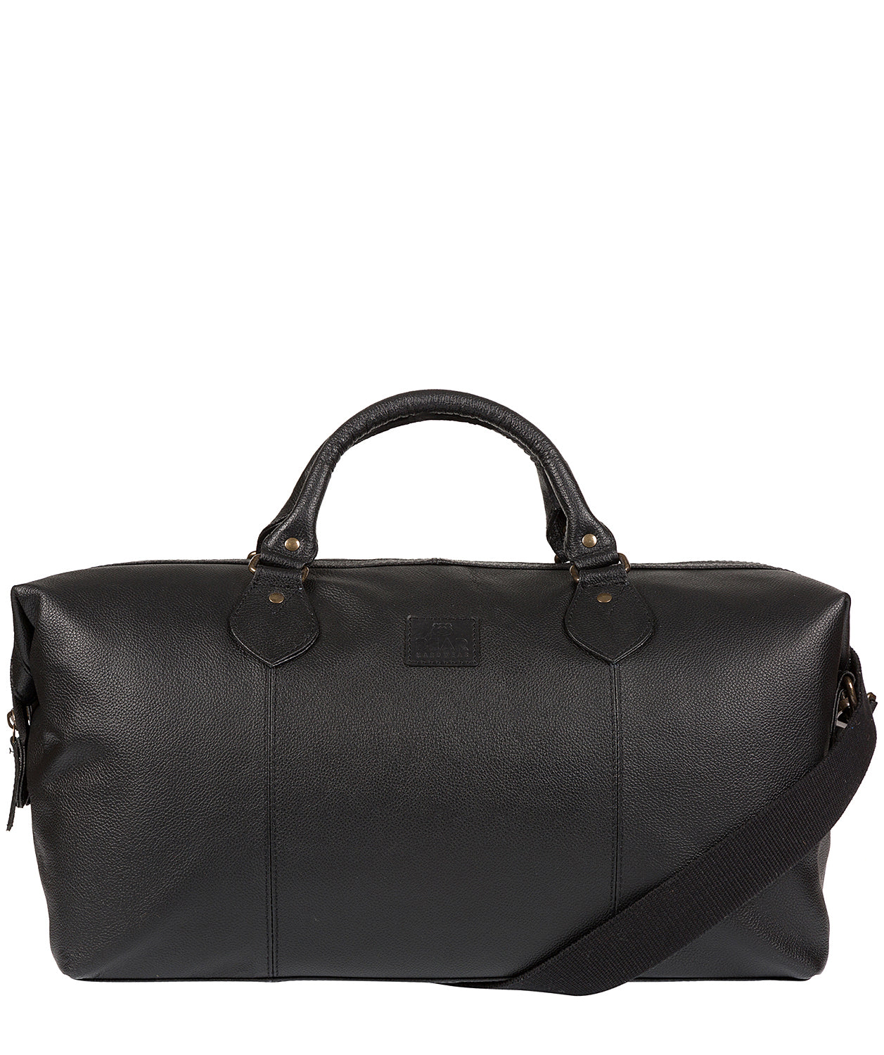 'Grizzly' Black Leather Holdall