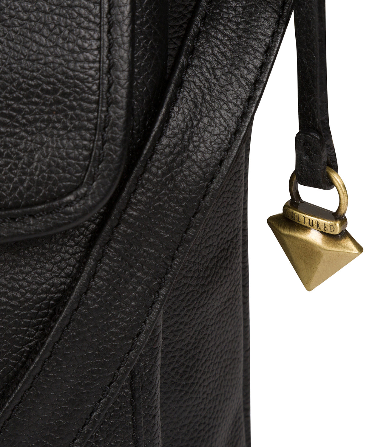 'Elva' Black Leather Cross Body Bag