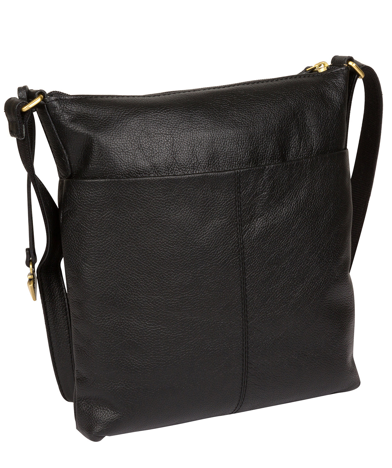 'Elva' Black Leather Cross Body Bag