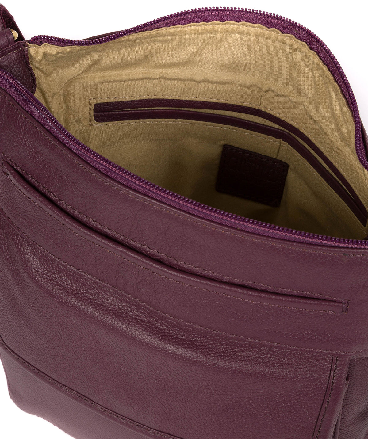 'Elva' Fig Leather Cross Body Bag Pure Luxuries London
